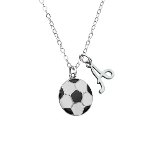 Personalized Soccer White Ball Initial Necklace, Soccer Jewelry - Soccer Player Gifts Custom Soccer Gift, Girls Soccer Jewelry, Gift for Soccer Players