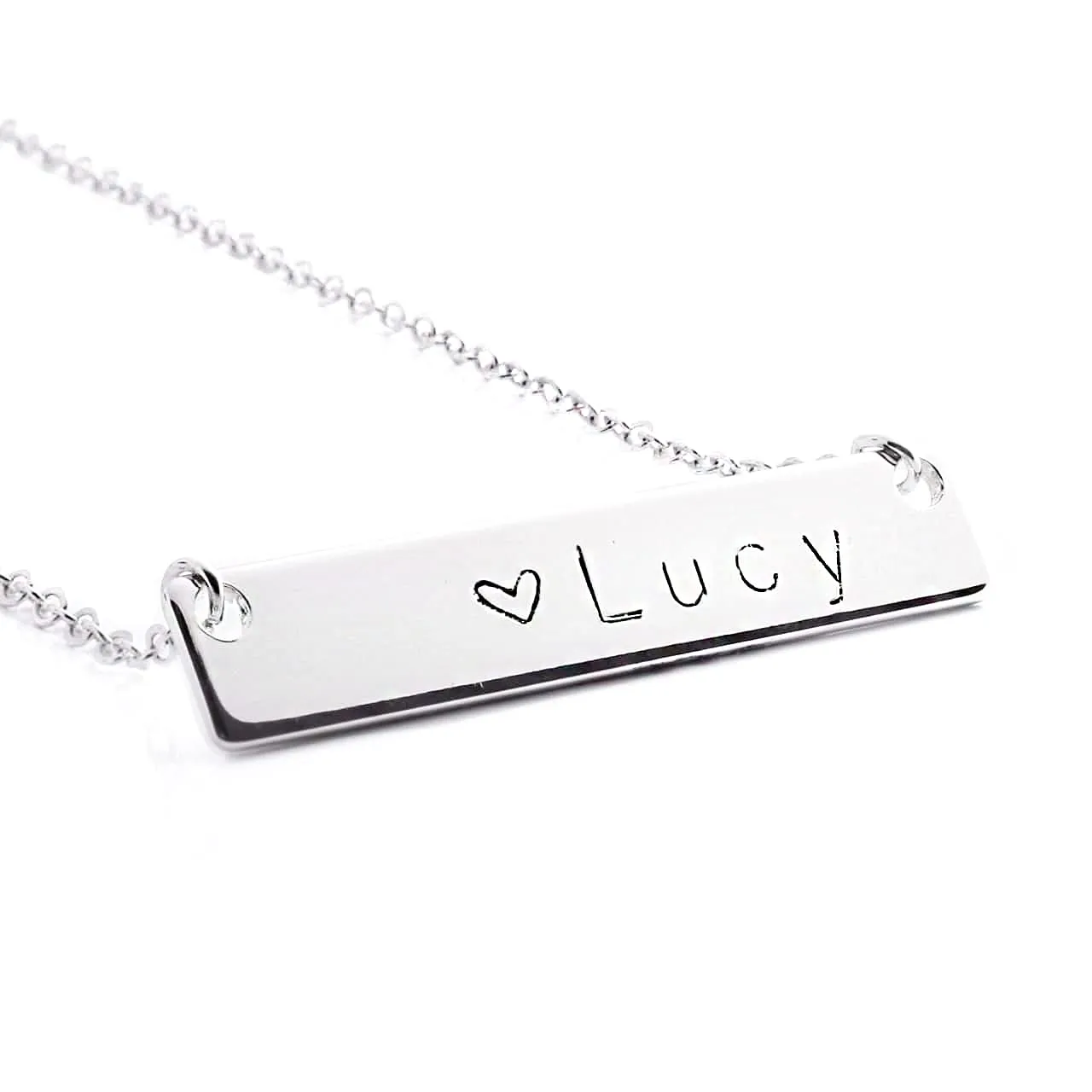 Personalized Your Name Bar Necklace Dainty Initial Charms Necklace Delicate Personalized Plate Custom Gift