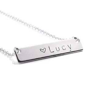 Personalized Your Name Bar Necklace Dainty Initial Charms Necklace Delicate Personalized Plate Custom Gift