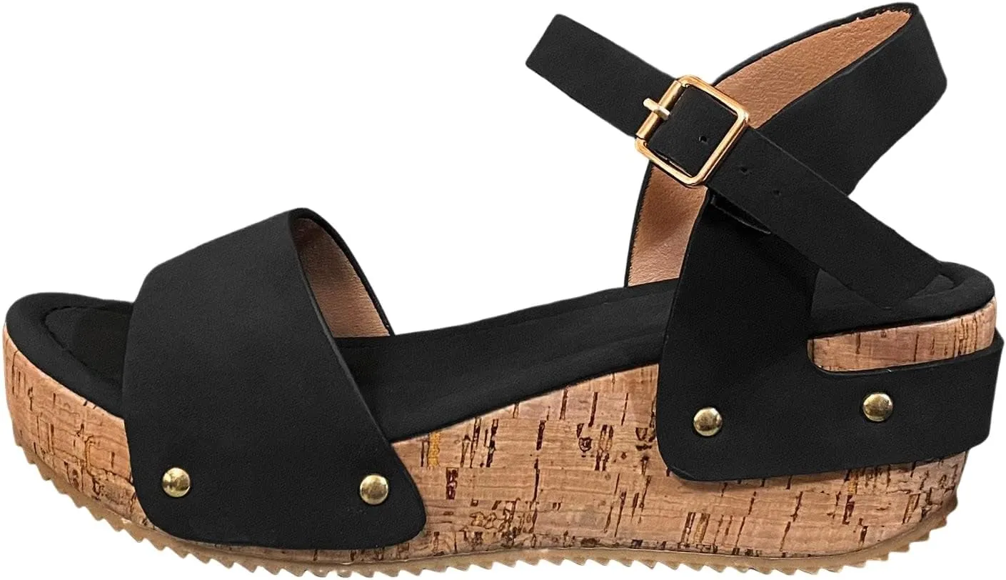 Platform Wedge Sandals Women Open Toe Espadrille Wedge Sandals Ankle Strappy Non Slip Walking Shoes for Beach Vacation Breathable Lightweight Shoes Office Work Sandal Casual Wedges 2025 Fashion