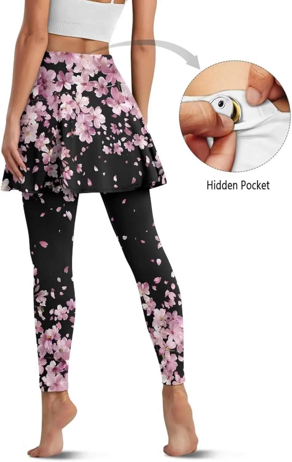 POLERO Womens Yoga Leggings with Skirts Tennis Skirts with Leggings Athletic Skirted Leggings
