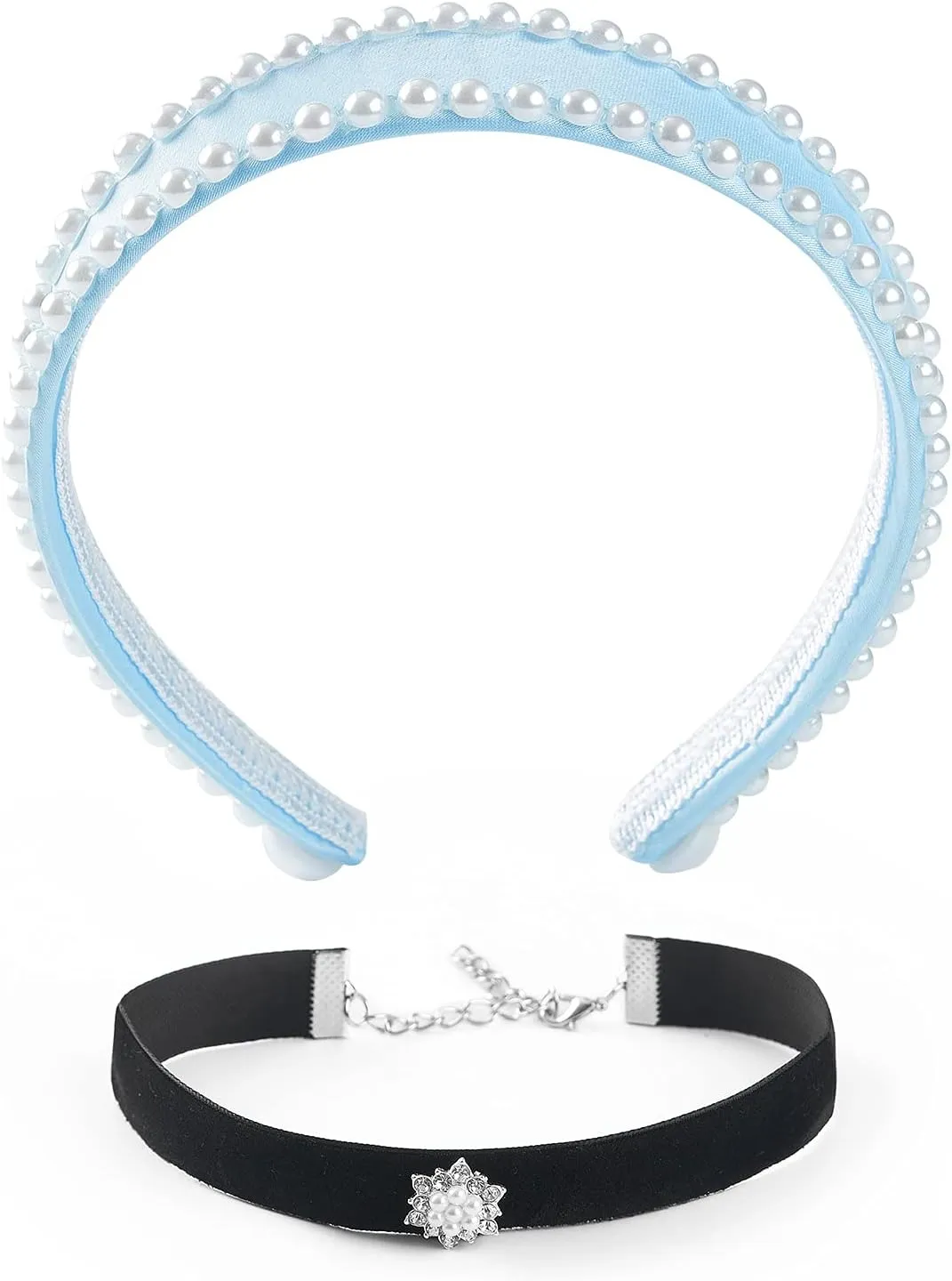 Princess Costume Headband & Choker Set for Girls Halloween Dress Up Accessories