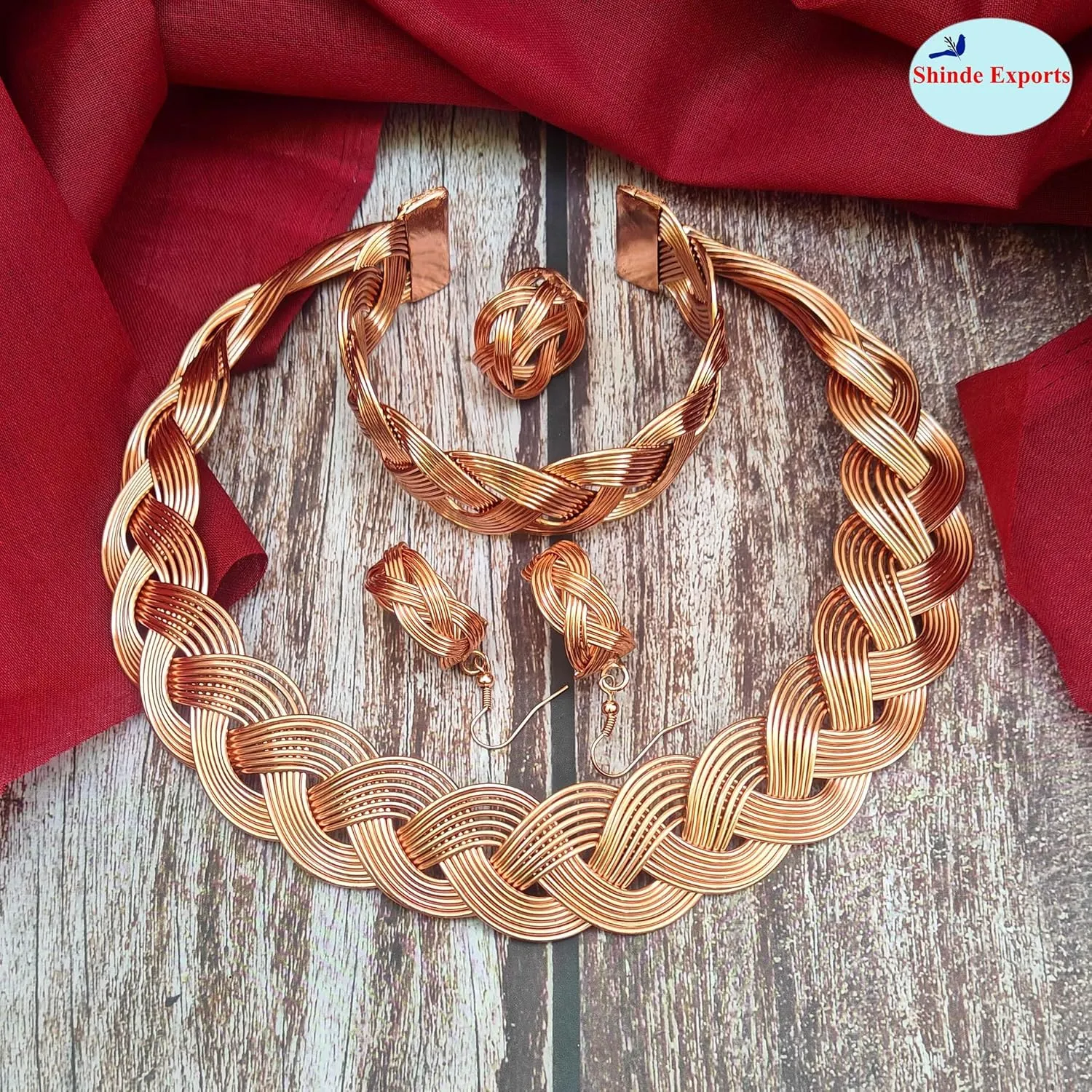 pure copper necklace for women chain choker set hasli indian jewelry sets