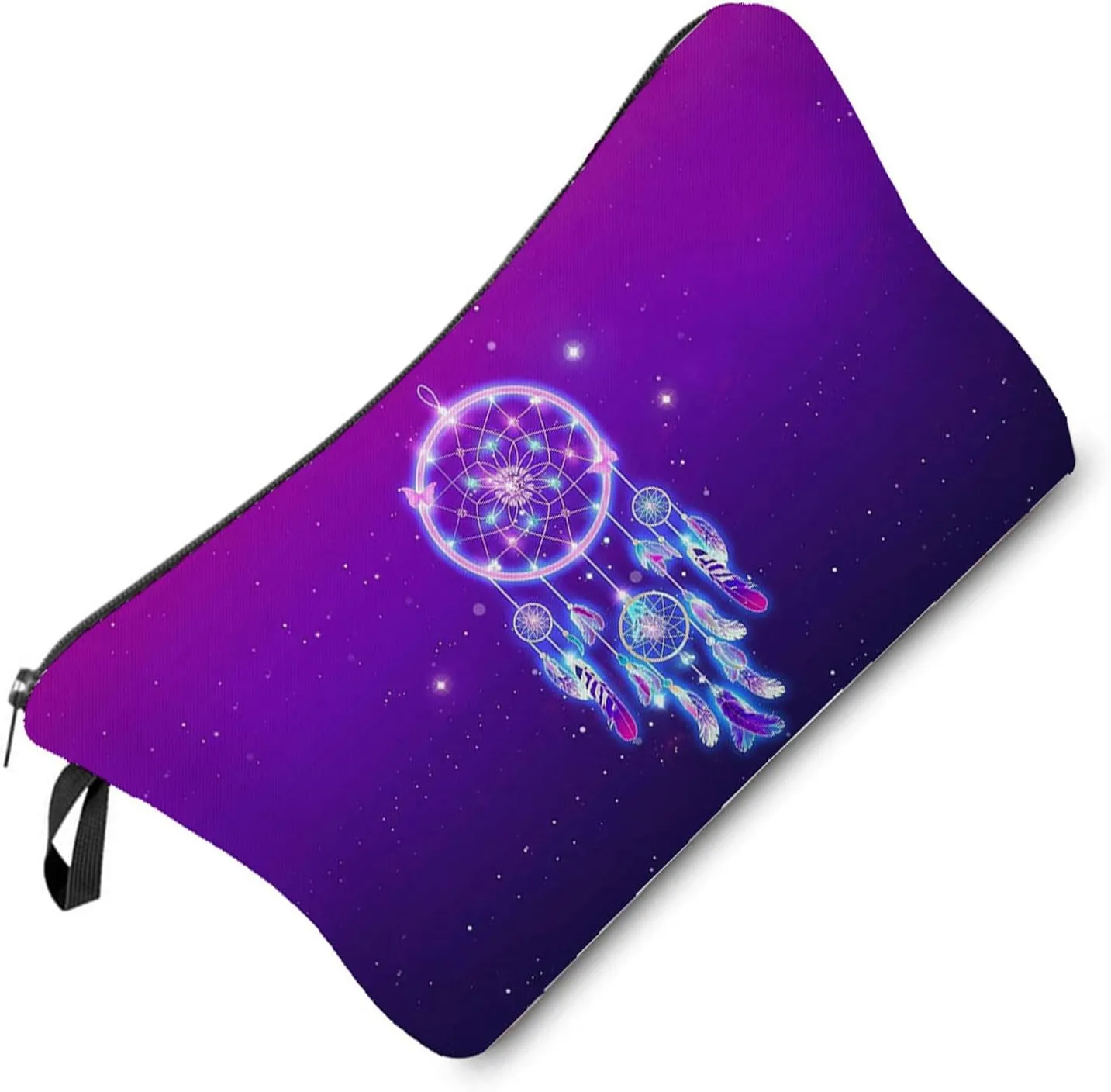 Purple Dreamcatcher Cosmetic Bag Cute Small Makeup Bag Travel Toiletry Zipper Pouch Birthday Present for Women Friends Sisters