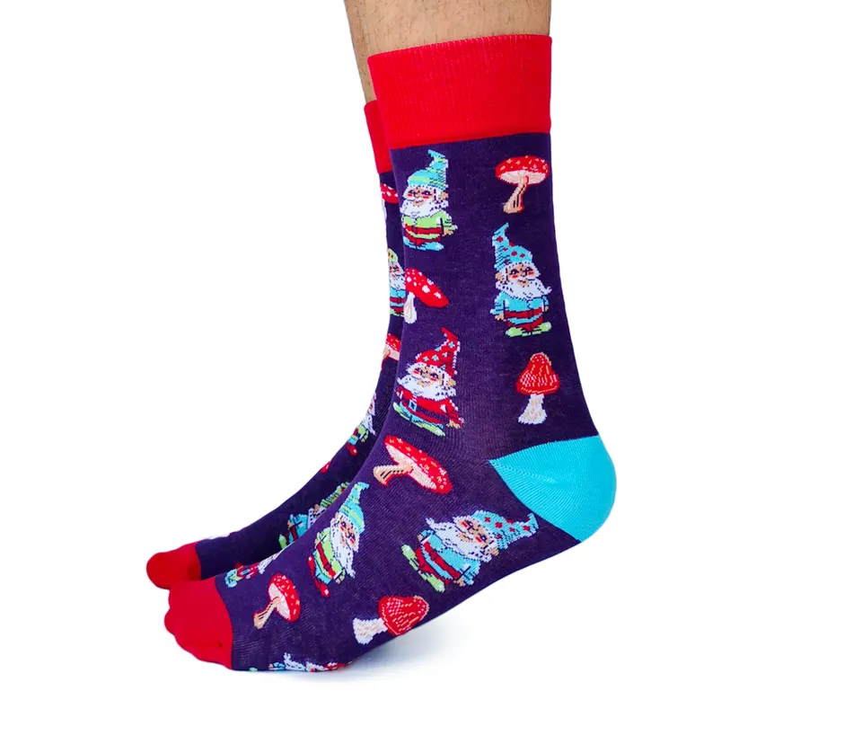 "Gnome" Cotton Crew Socks by Uptown Sox