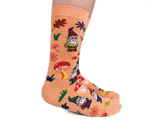 "Gnome" Cotton Crew Socks by Uptown Sox