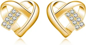 Reffeer Solid 925 Sterling Silver Infinity Love Heart Stud Earrings for Women Teens CZ Heart Knot Stud Earrings Mothers Day