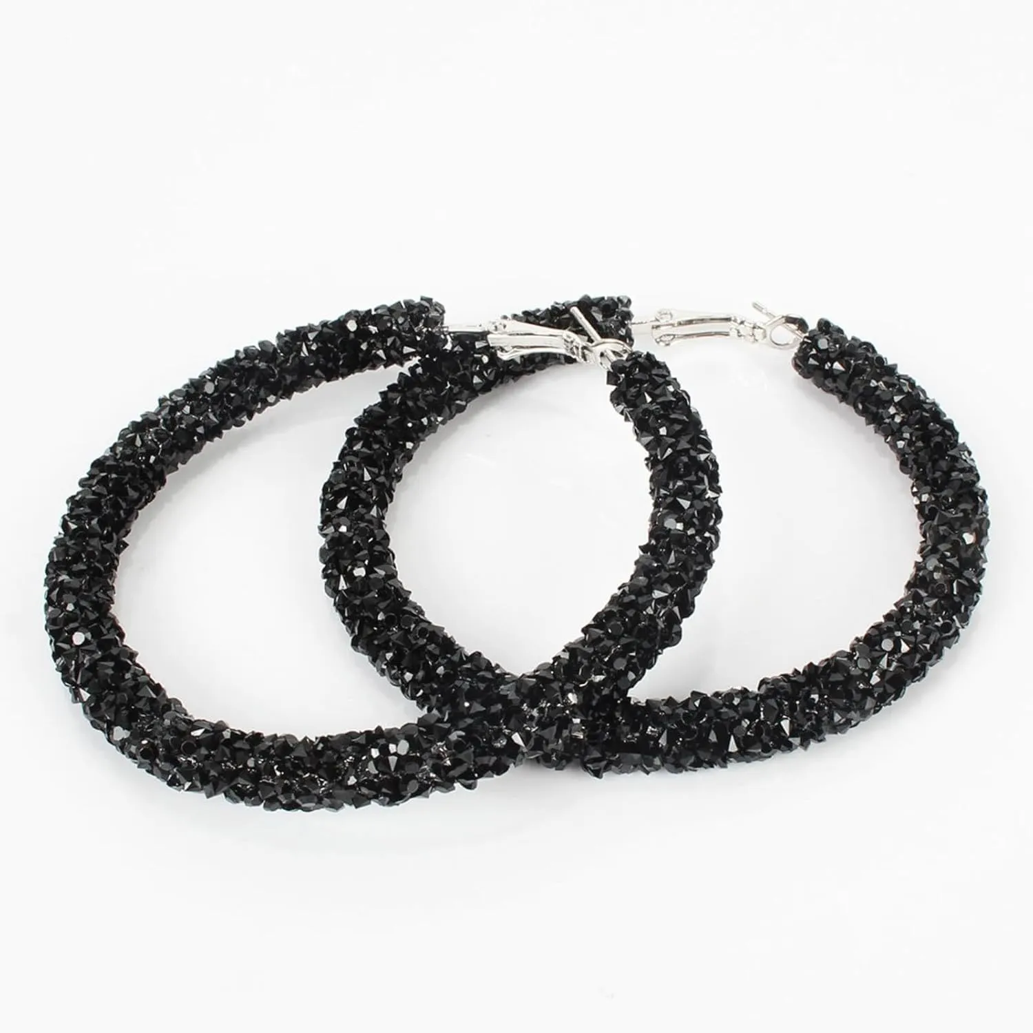 Rhinestone Hoop Earrings Big Hoop Earrings for Women Large Hoop Earrings Sparkly Hoops Earring Trendy Prom Wedding Jewelry Gifts