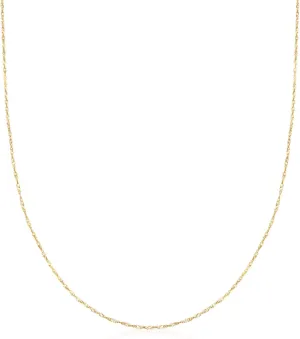 Ross-Simons Italian .8mm 14kt Gold Adjustable Singapore Chain