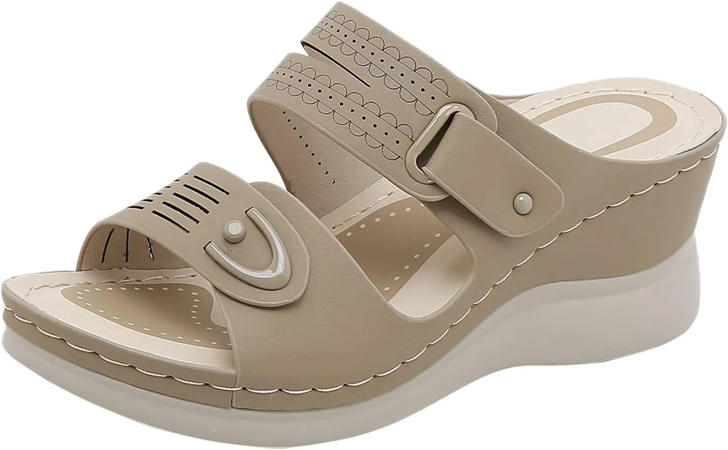 Sandals Women Open Toe Cross Strap Comfortable Womens Sandals Flats Beach Summer Dress Orthopedic Platform Sandals