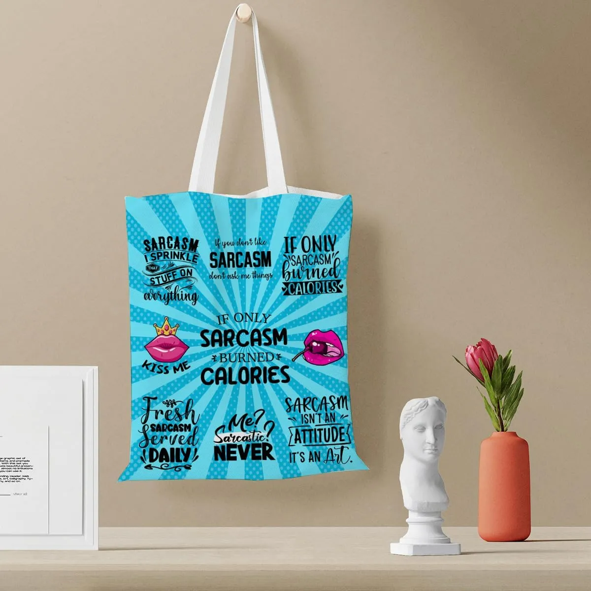 Sarcastic Funny Gifts Tote Bag for Women, Reusable Grocery Bags for Girls Mom Appreciation Christmas Birthday
