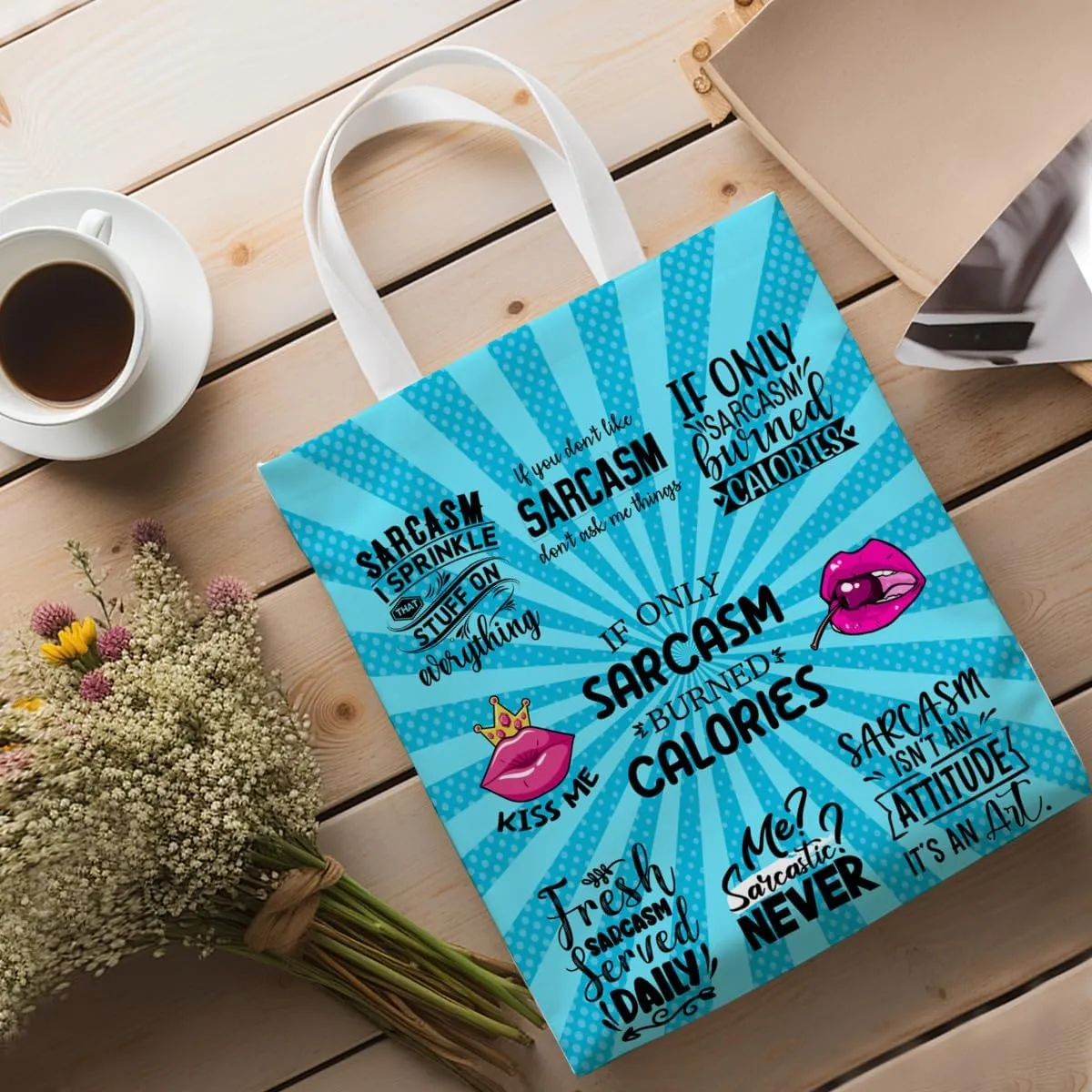 Sarcastic Funny Gifts Tote Bag for Women, Reusable Grocery Bags for Girls Mom Appreciation Christmas Birthday