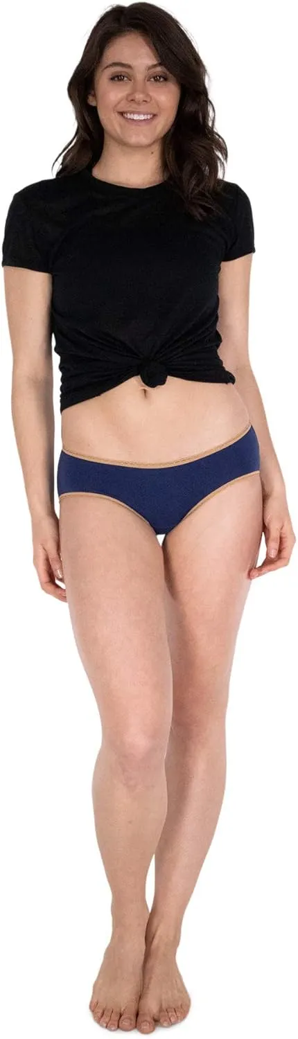 Sexy Basics Women's 12 Pack Cotton Spandex Flexible Fit Hipster Panties