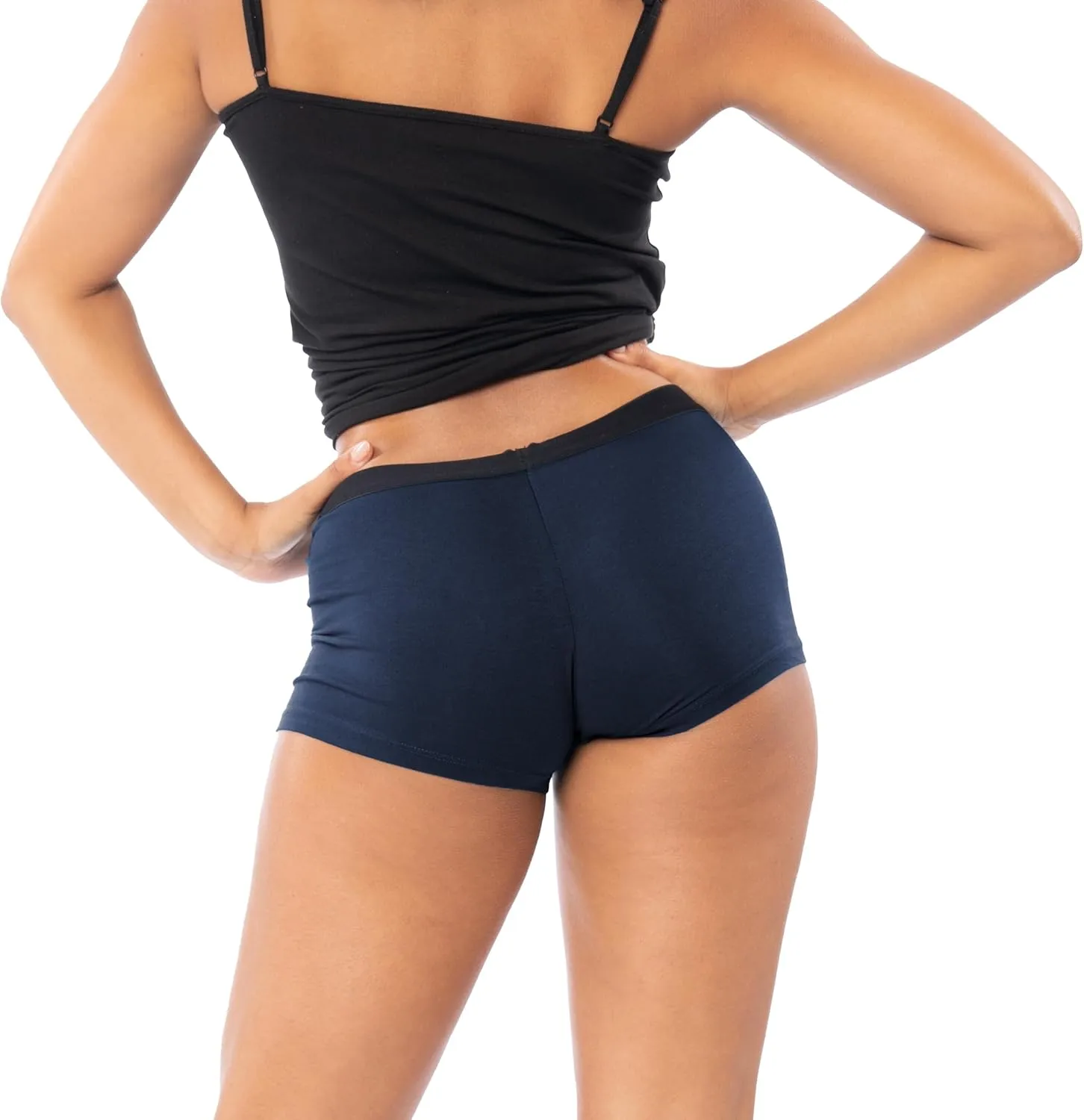 Sexy Basics Women's 6 Pack & 12 Pack Active Boy Short - Boxer Brief Cotton-Stretch Panties
