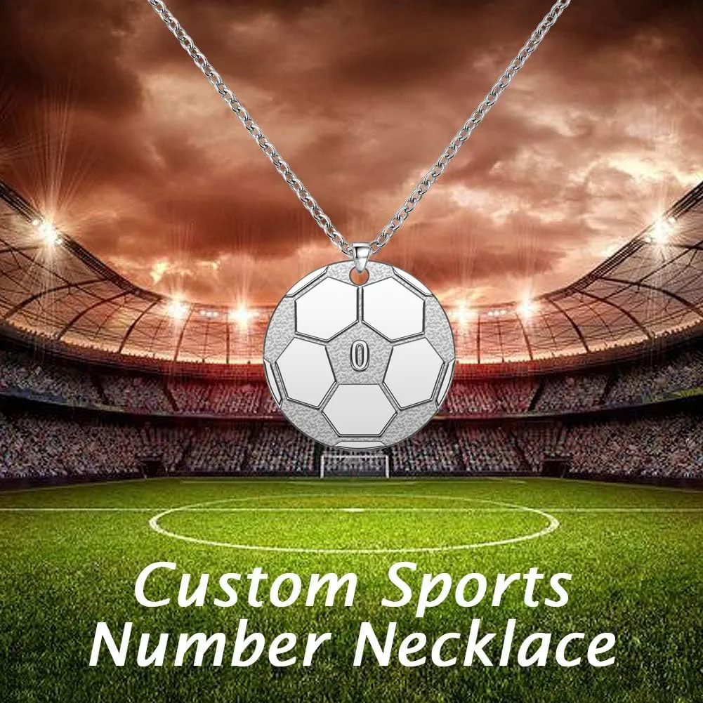 SexyMandala Number Necklace Personalized Birth Year Number Necklace Basketball Soceer Ball Necklace Custom Lucky Number Pendant Jewlery Gift for Men Women