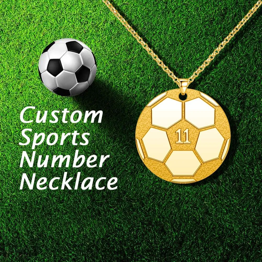 SexyMandala Number Necklace Personalized Birth Year Number Necklace Basketball Soceer Ball Necklace Custom Lucky Number Pendant Jewlery Gift for Men Women