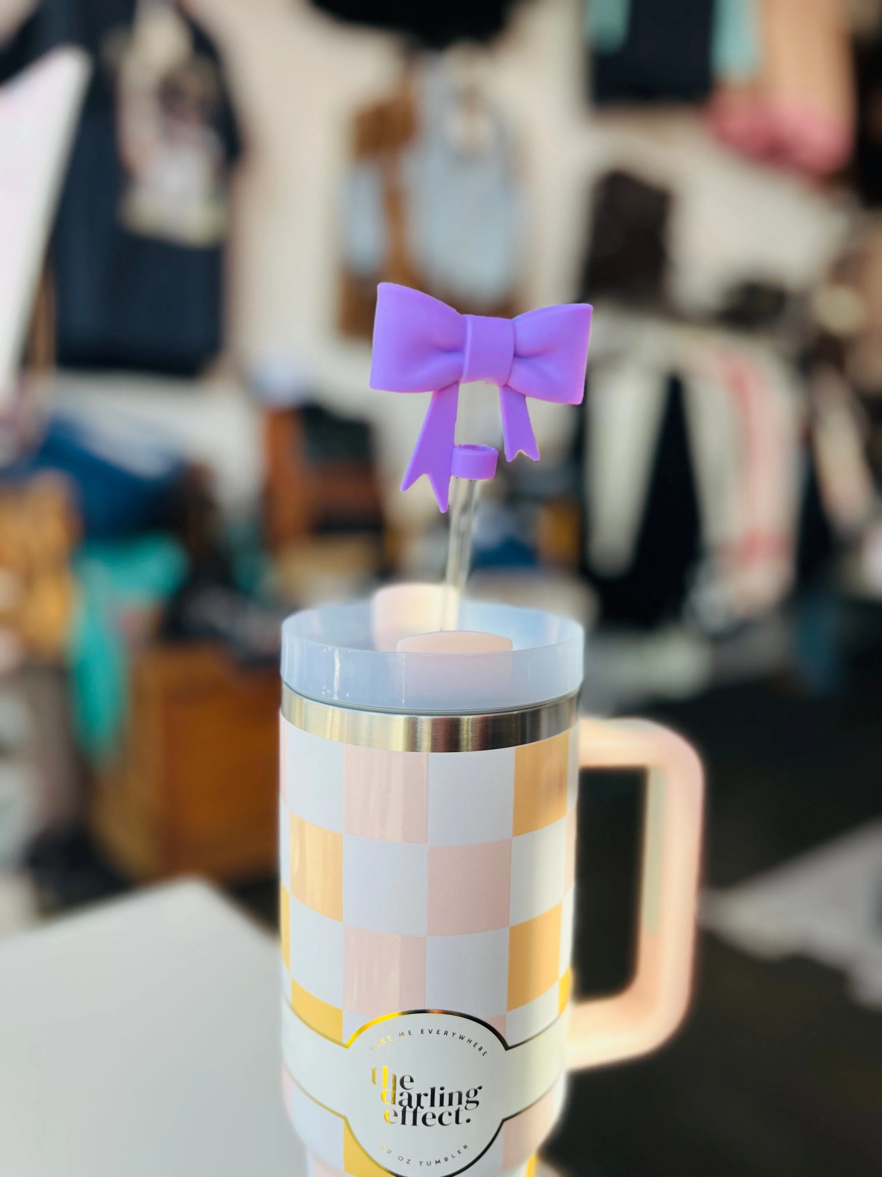 Silicone Bow Straw Topper