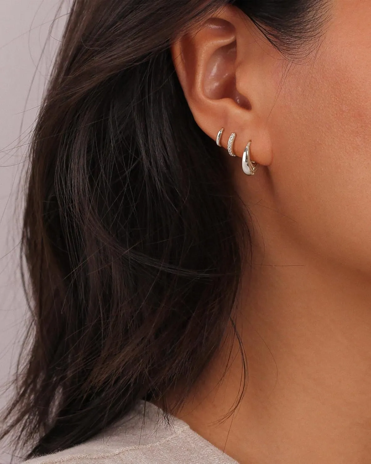 Silver Hoop Earrings Set for Women, Sterling Silver Plated Small Huggie Hoop Earrings Dainty Cartilage Earrings Lightweight Hypoallergenic CZ Multiple Piercings Earring Trendy Jewelry Gifts