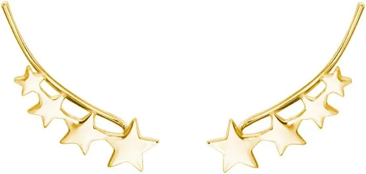 SLUYNZ 925 Sterling Silver Star Crawler Earrings Cuff for Women Climber Earrings Wrap