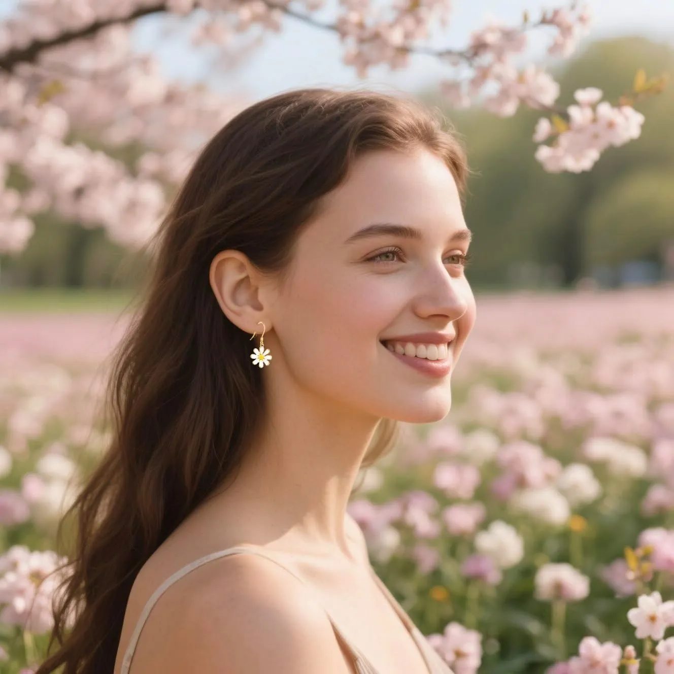 SLUYNZ 925 Sterling Silver White Flower Dangle Earrings for Women Teen Girls Daisy Flower Drop Earrings Summer Spring