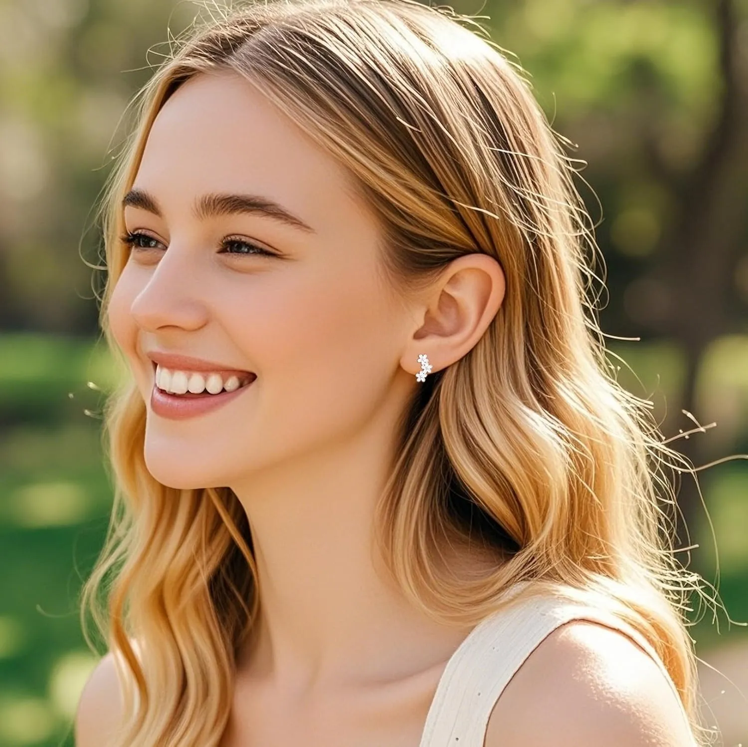 SLUYNZ Solid 925 Sterling Silver Flower Earrings Stud for Women Teens Small Floral Stud Earrings