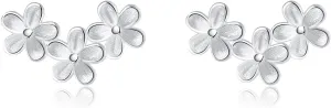SLUYNZ Solid 925 Sterling Silver Flower Earrings Stud for Women Teens Small Floral Stud Earrings