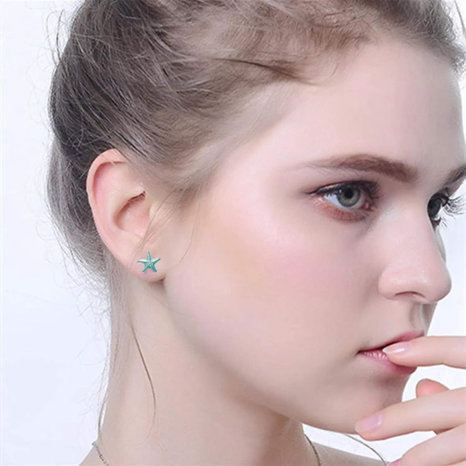 Small Starfish Stud Earrings for Women Dainty Boho Tiny Starfish Shell Studs Hypoallergenic Lightweight Minimalist Cartilage Piercing Jewelry