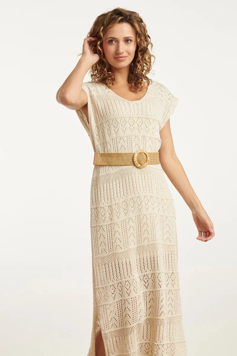 Smashed Lemon Beige Knitted Dress