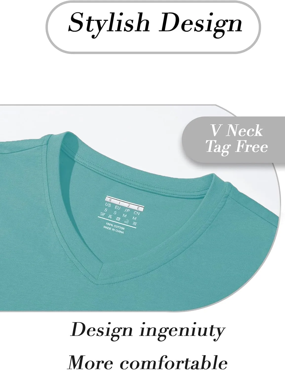 SMENG Women's Cotton V Neck T-Shirt Short Sleeve Solid Color Tee Casual Fit Tee Breathable Summer Fashion Tops
