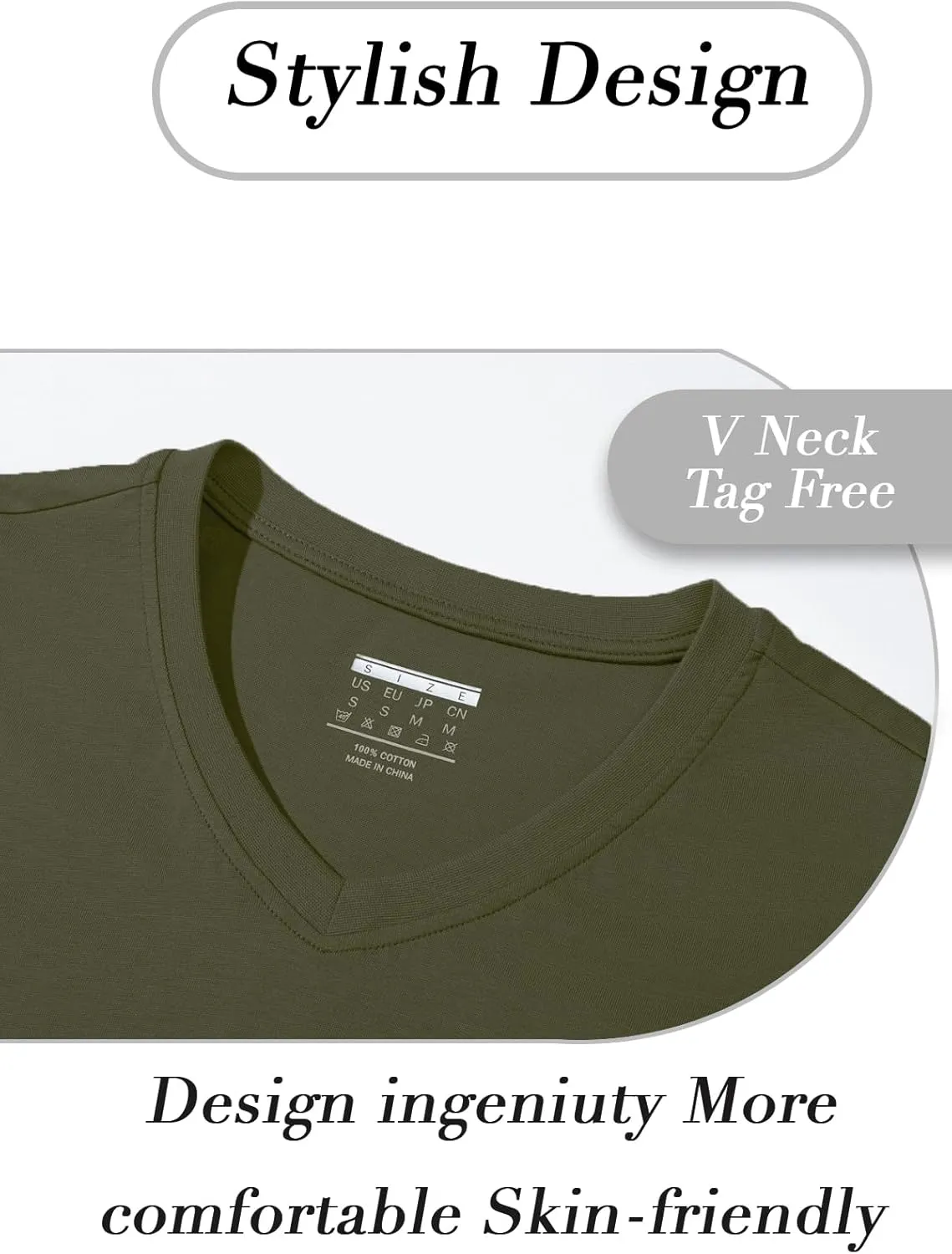 SMENG Women's Cotton V Neck T-Shirt Short Sleeve Solid Color Tee Casual Fit Tee Breathable Summer Fashion Tops