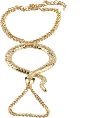 Snake Adjustable Finger Ring and Hand Chain Bracelet