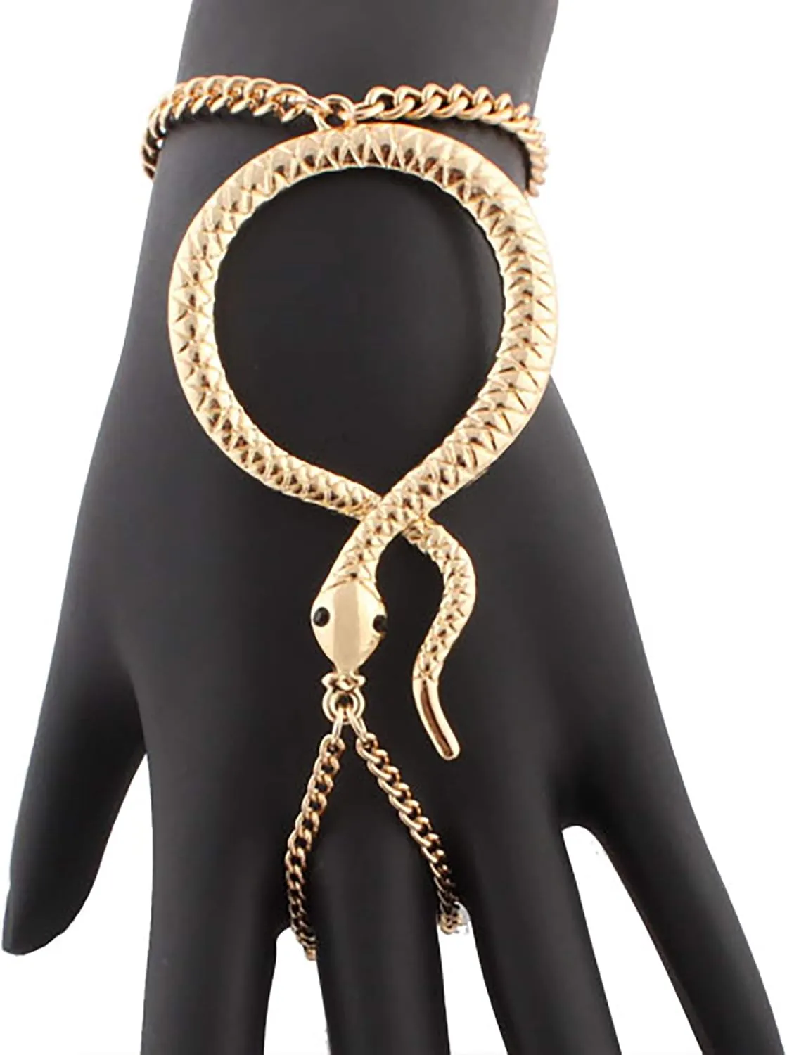 Snake Adjustable Finger Ring and Hand Chain Bracelet