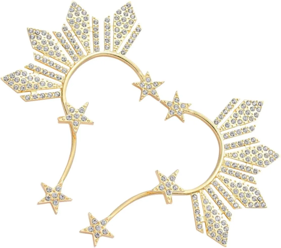 SOIMISS Star Earring Cuffs Non Piercing Earrings for Women Star Chain Ear Cuffs for Weddings and Parties