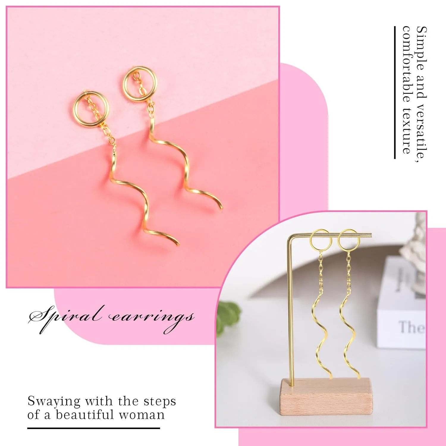 Spiral Threader Earrings, 925 Sterling Silver Handmade Long Pull Through Earrings for Teen Girls Twisted Linear Drop Dangle Earrings for Women Trendy Gifts