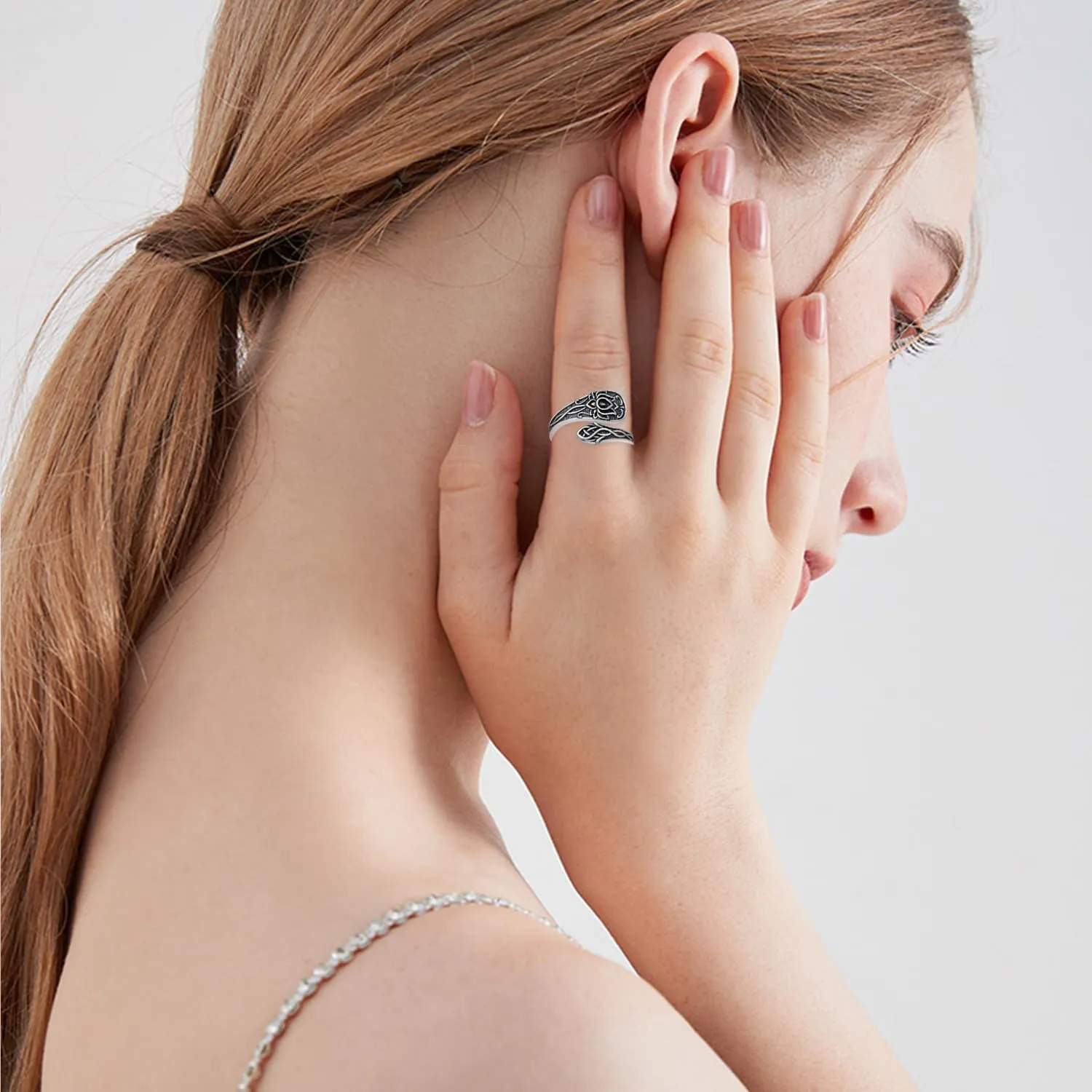 Spoon Rings for Women 925 Sterling Silver Spoon Rings Vintage Thumb Rings Jewelry Gifts for Women Men