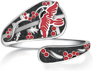 Spoon Rings for Women Red Cardinal/Celtic Tree of Life Rings Adjustable Thumb Rings Jewelry Gifts for Women