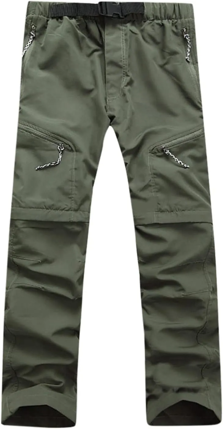 Spring and Summer Cargo Trousers for Men Outdoor Quick-Drying Detachable Cargo Pants Casual Fit Solid Colour Sports Pants