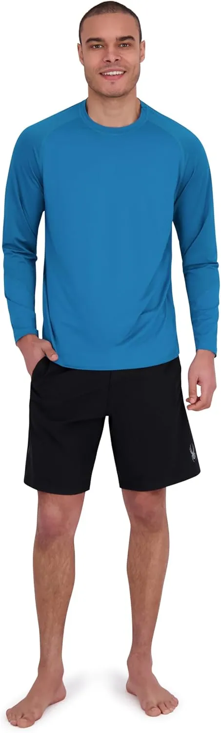 Spyder Men's Long Sleeve Rashguard  UPF , Quick-Dry, Swim Shirt, Surfing, Hiking, Workouts