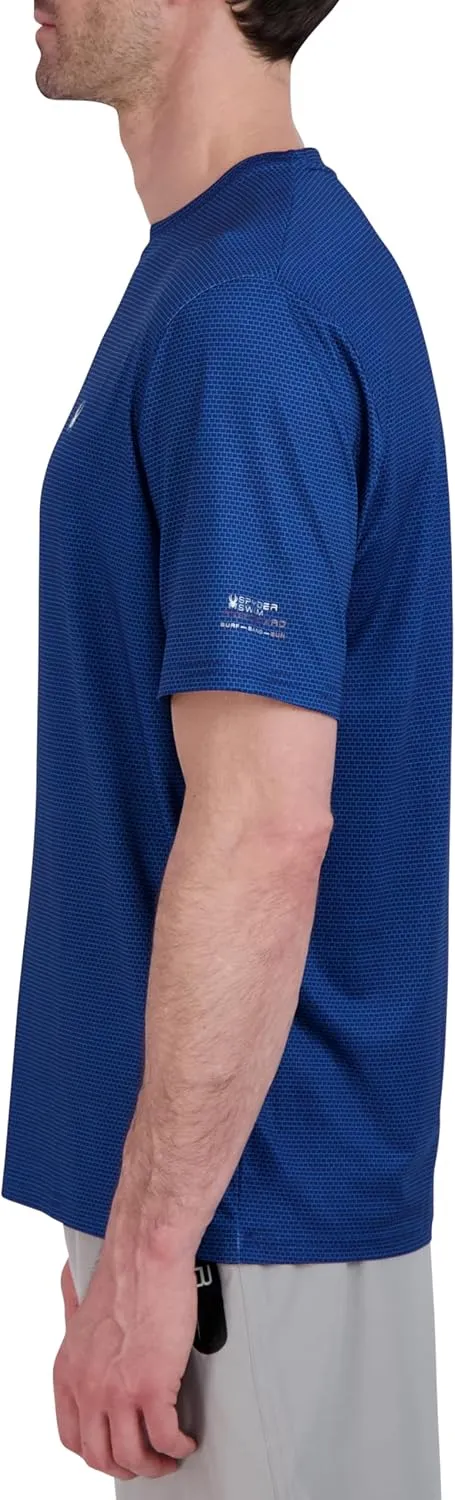 Spyder Men's Short Sleeve Rashguard ?C UPF , Quick-Dry, Swim Shirt, Surfing, Hiking, Workout