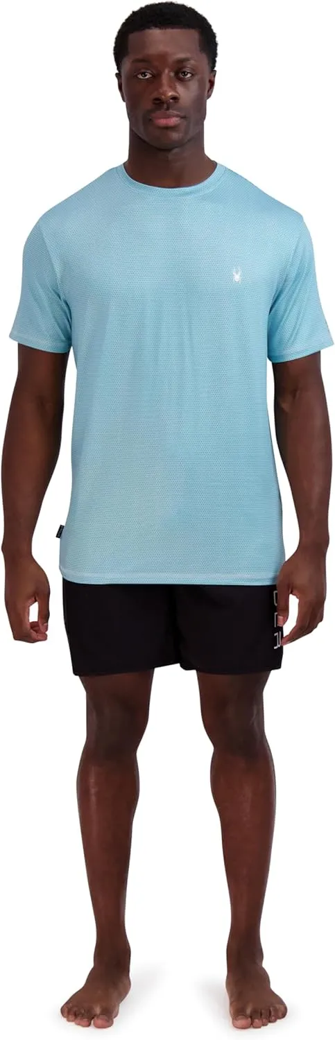 Spyder Men's Short Sleeve Rashguard ?C UPF , Quick-Dry, Swim Shirt, Surfing, Hiking, Workout