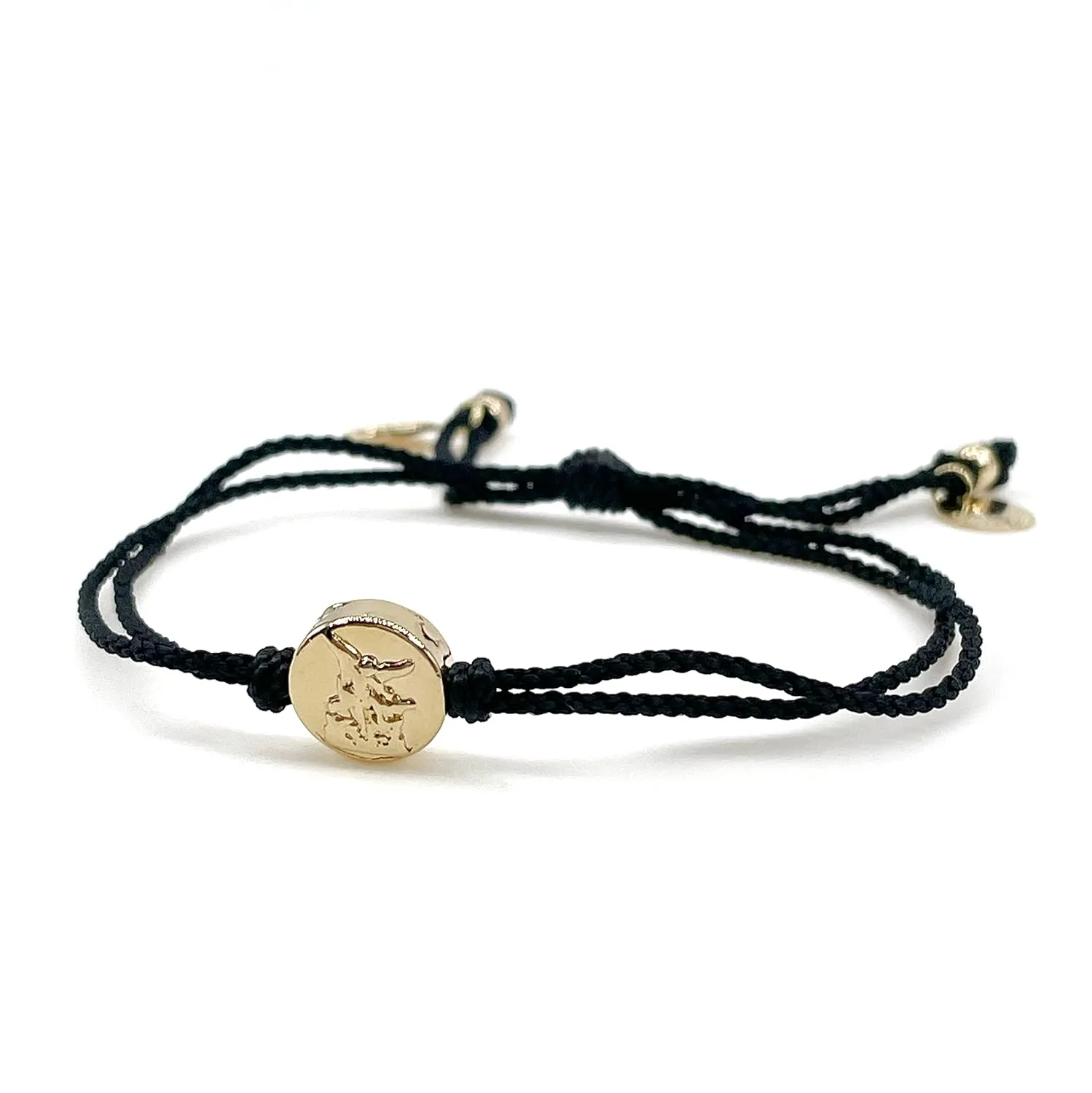 St Michael Archangel Coin Medal on Adjustable Red Cord Wrist Adjustable Bracelet (Black)