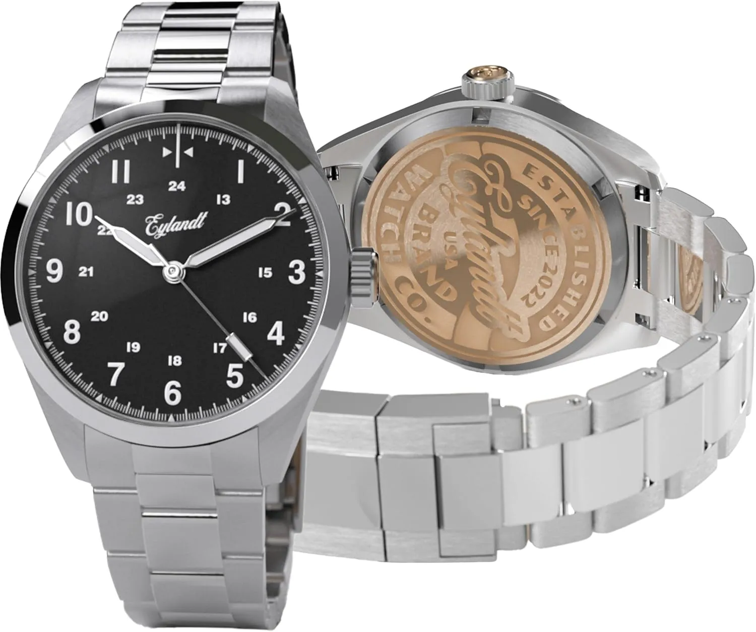 Stainless Steel Business Dress Watch - 40mm Silver with 200M Water Resistance, BGW9 Lume Dial, Auto & Manual Winding - Classic Gift for Dads - Eylandt