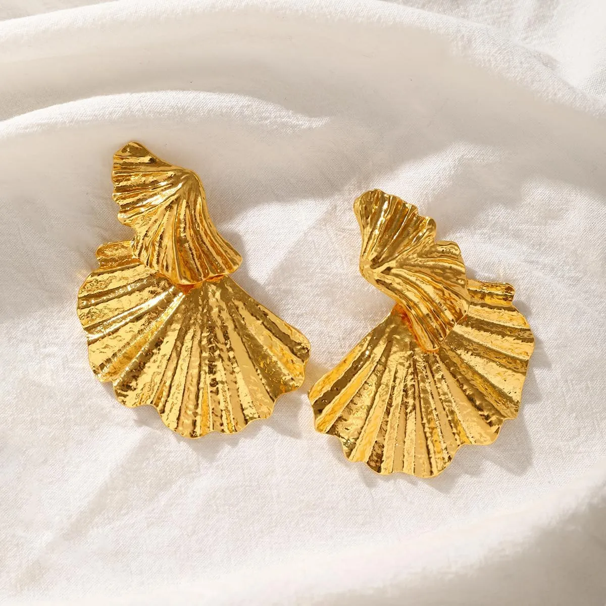 Statement Silver Geometric Dangle Earrings - Chunky, Big Thick Gold & Simple Fashion Silver Earrings