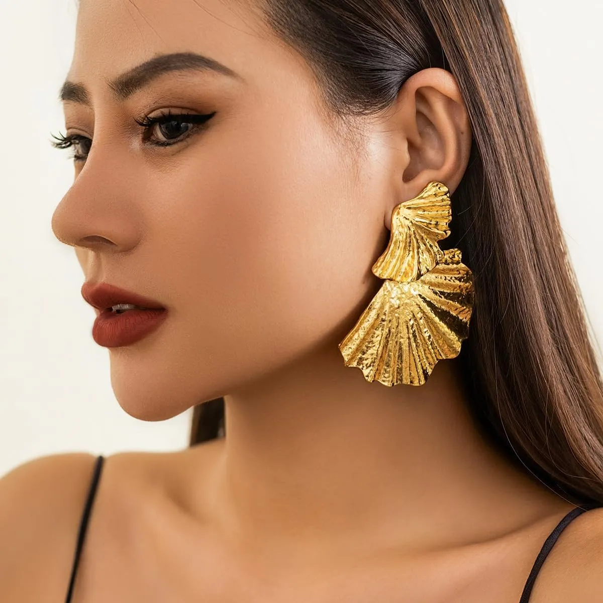 Statement Silver Geometric Dangle Earrings - Chunky, Big Thick Gold & Simple Fashion Silver Earrings