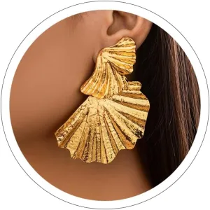 Statement Silver Geometric Dangle Earrings - Chunky, Big Thick Gold & Simple Fashion Silver Earrings