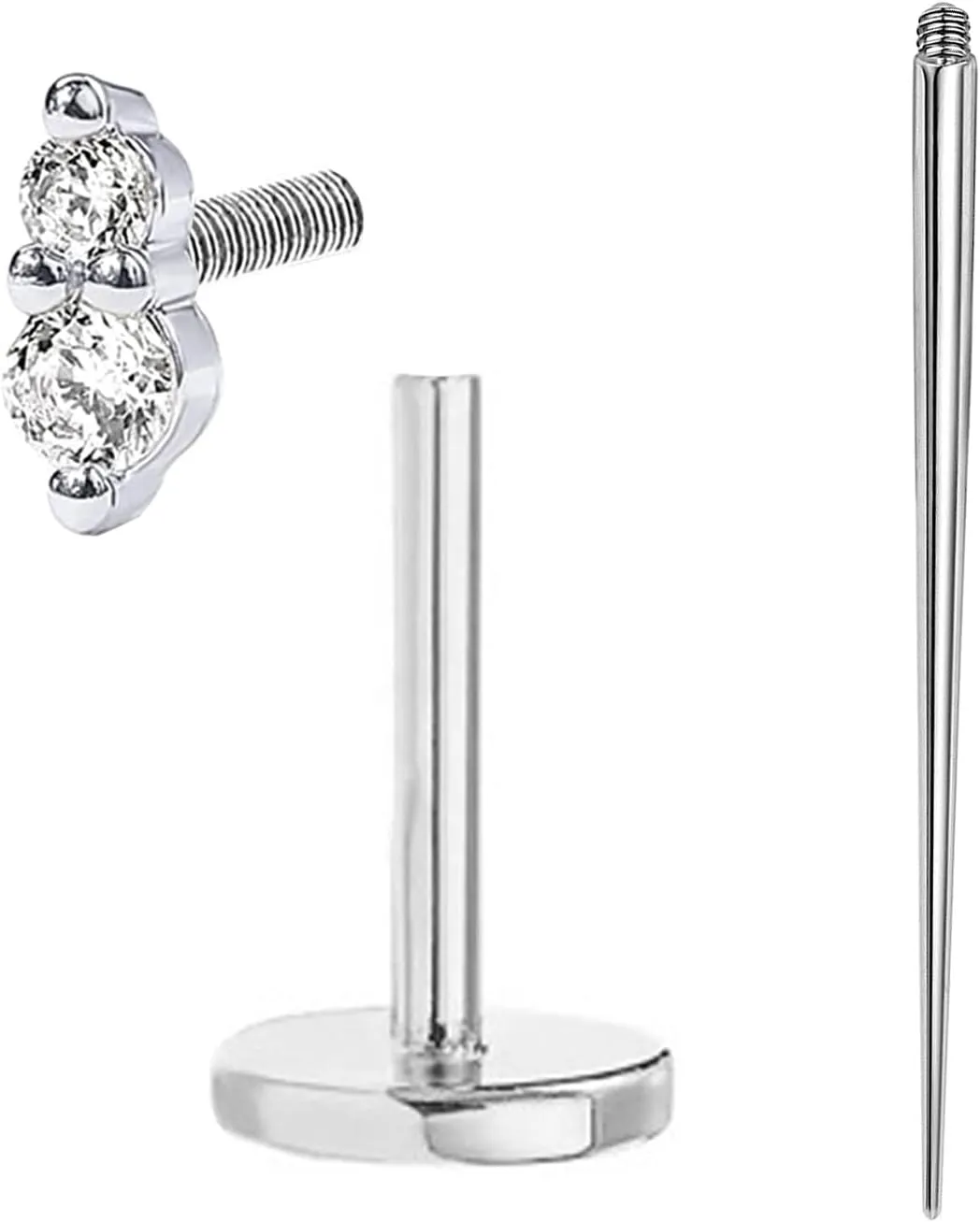Sterling Silver Flat Back Stud Earrings 16G Cartilage Earring Internally Threaded Earrings Piercing Tragus Earrings for Women