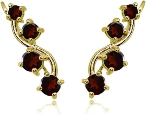 Sterling Silver Genuine or Synthetic Gemstone Small Fashion Trenty Vine Climber Crawler Cuff Earrings for Women