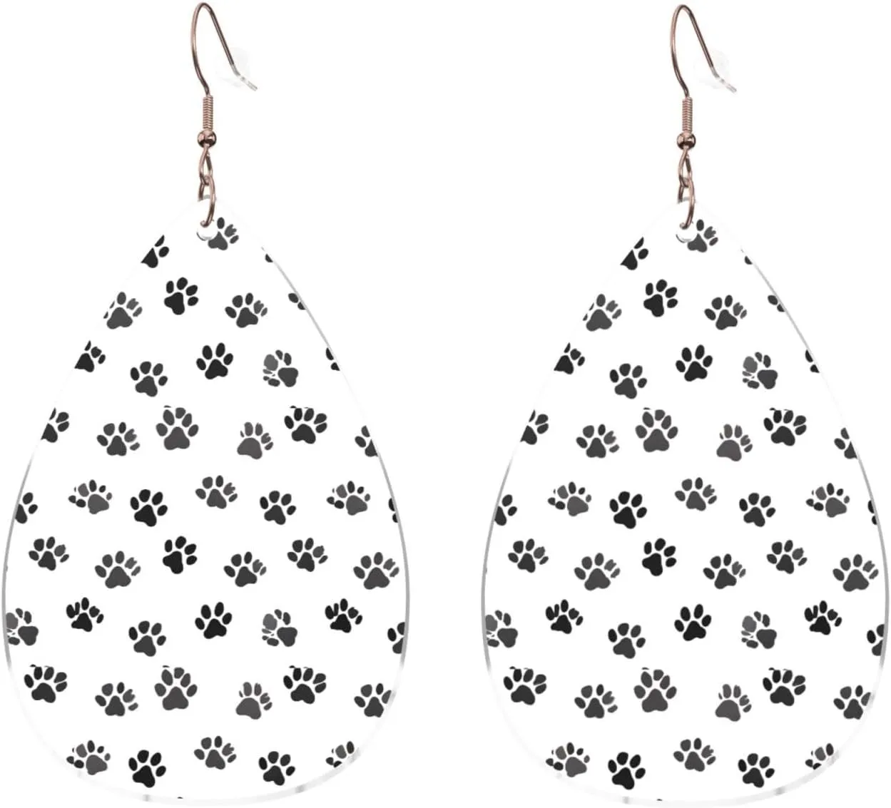 Stylish Drop-Shaped Acrylic Earrings Lightweight Printed Teardrop Dangle Earrings for Women (Dog Pattern Print)