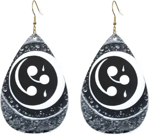 Stylish Drop-Shaped Acrylic Earrings Lightweight Printed Teardrop Dangle Earrings for Women (Yin Yang Diagram)