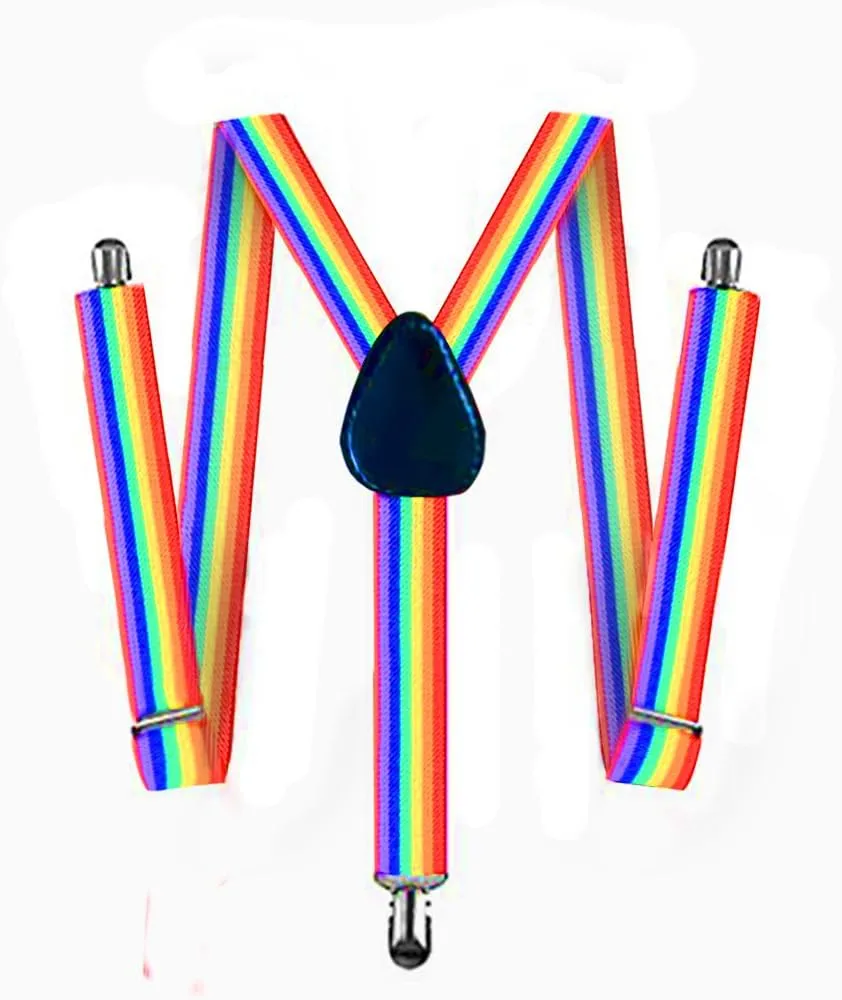 Suspenders For Men,Women Adjustable Suspends Bow Tie Set Solid Color Y Shape with Strong Clips Adjustable Braces